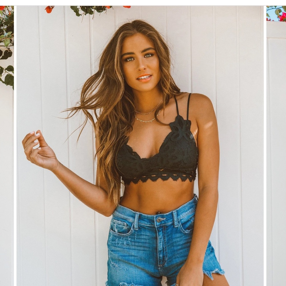 Women’s black lace bralette